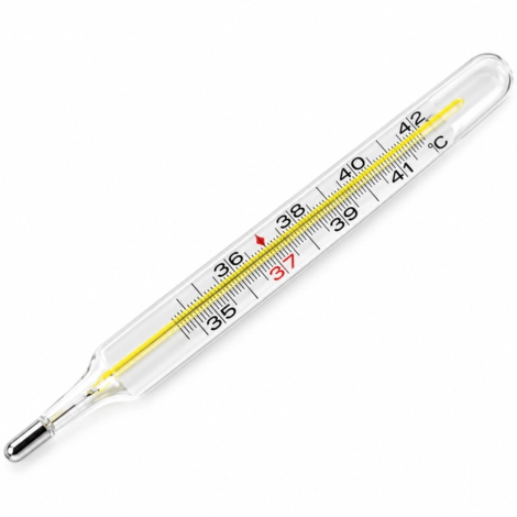 Glass Clinical Thermometer On White